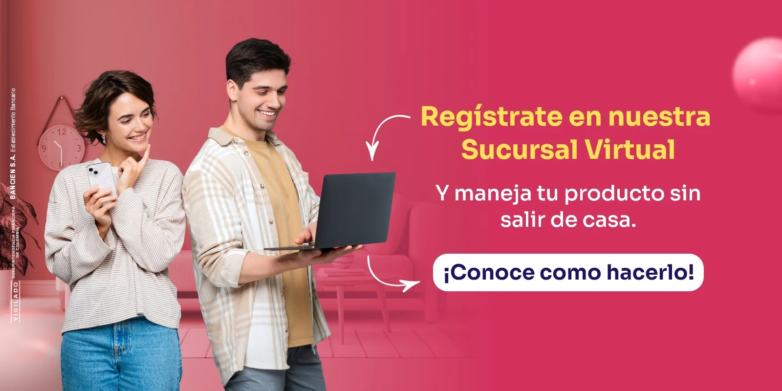 clic aquí para ir a Youtube y conocer como registrarte en la sucursal virtual Ban100