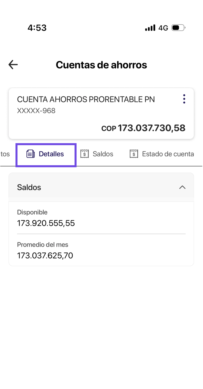 Pantalla de la App Ban100